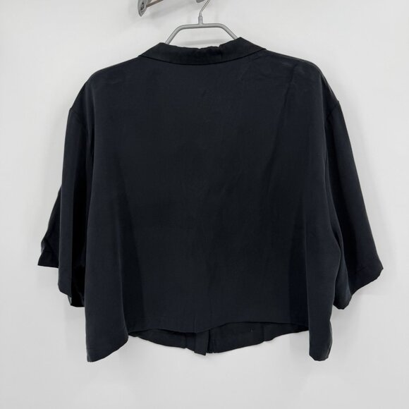 Quince Washable Silk Pajama Button Up Top Size XL Women’s in Black - Picture 6 of 6